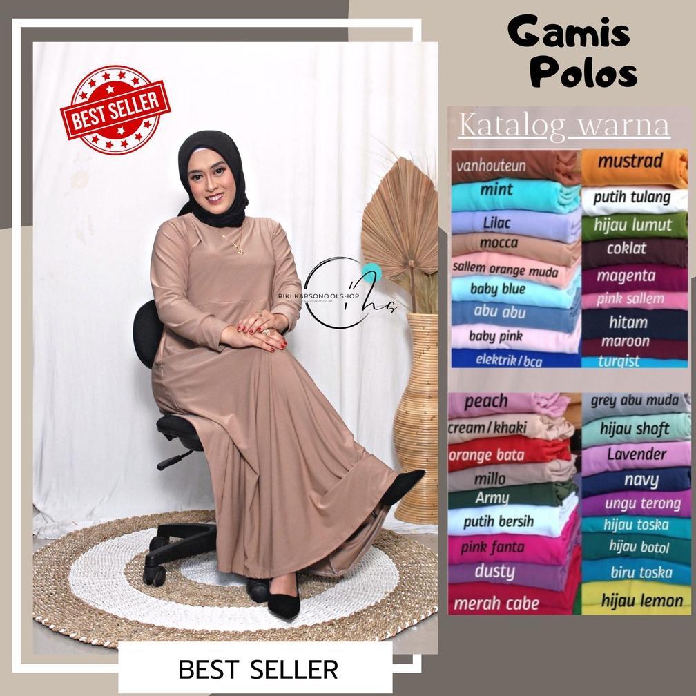 FAVORIT [PROMO]RIKI KARSONO OLSHOP - GROSIR GAMIS POLOS JERSEY ALL SIZE/GAMIS TERBARU/GAMIS KEKINIAN