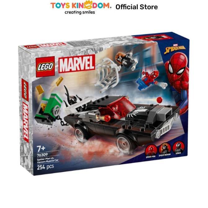 Toys Kingdom LEGO Marvel Spiderman Vs Venom Muscle Car Set 254 pcs 76309 - Hitam