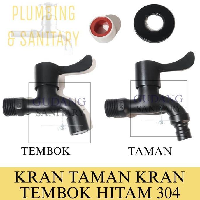 Kran taman hitam & Kran tembok hitam stainless steel 304 kran air taman mesin cuci murah kran air te