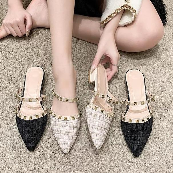 Cutegirls- Heelsa Sandal Heels Nita 3Cm Bapao Lancip Piramid Pesta Kasual