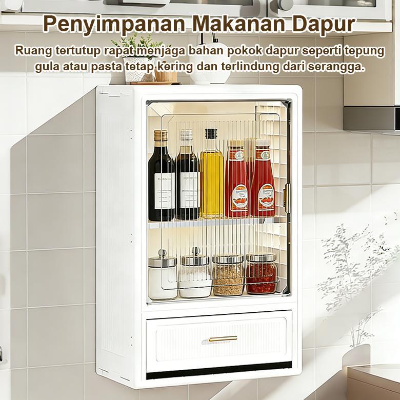 NEW EASY CHOOSE LEMARI DINDING MULTIFUNGSI LEMARI PENYIMPANAN KAMAR MANDI TRANSPARAN RAK DINDING LEM
