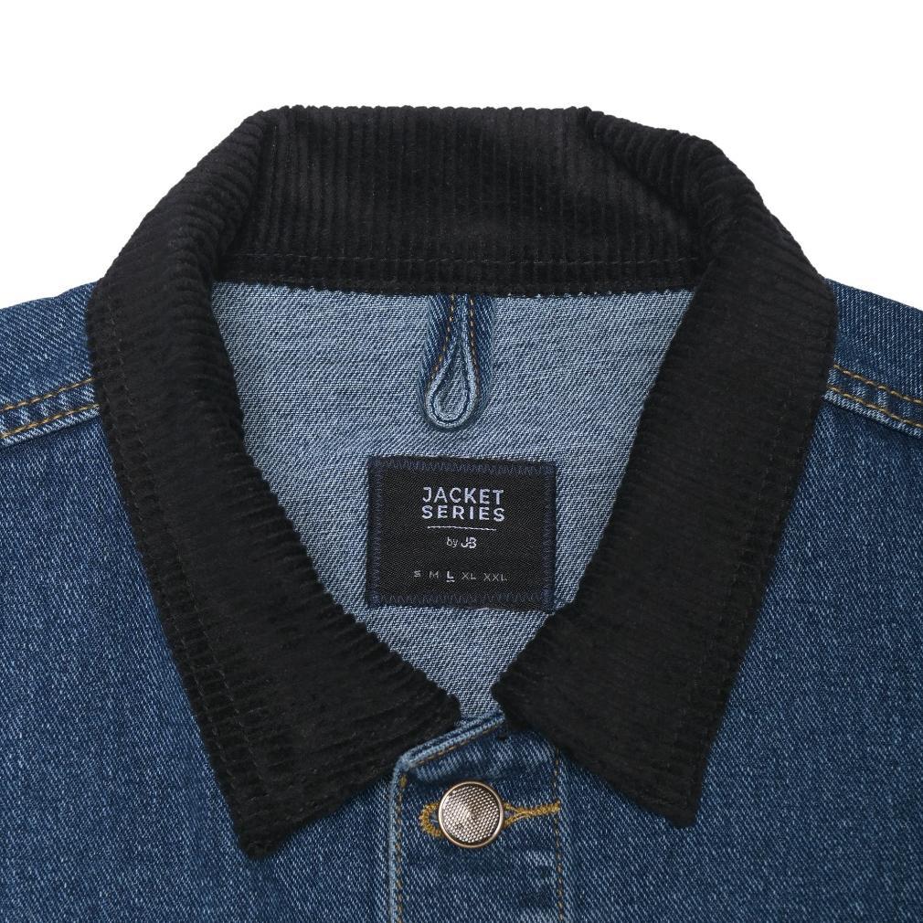 BESTPROMO JB - Jacket Denim Corduroy Bio Wash - Jaket Trucker Jeans Pria