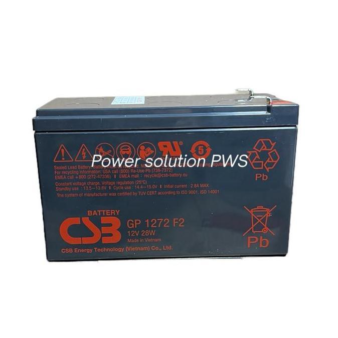 Battery CSB GP1272 Aki Baterai kering CSB 12V 7,2ah Gp1272