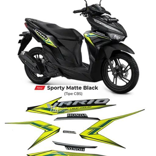 Stiker Vario 125 LED K2V 2024 Matte Black Hitam Hijau