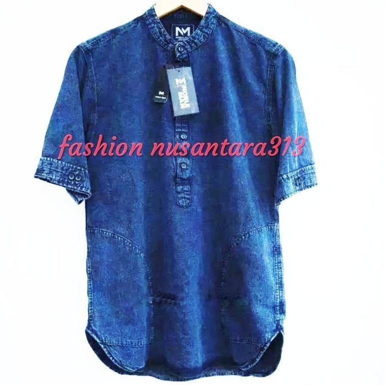 Best Seller (Jumbo M-L-Xl-Xxl-Xxxl)Baju Atasan Koko Kurta Jeans Pria Dewasa Jumbo Bigsize/Baju Koko 