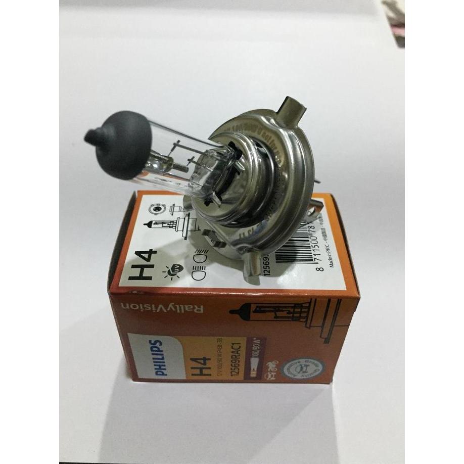 DF70 - Bohlam / Lampu Depan Halogen Mobil H4 Philips 12V 100/90W Rally Vision