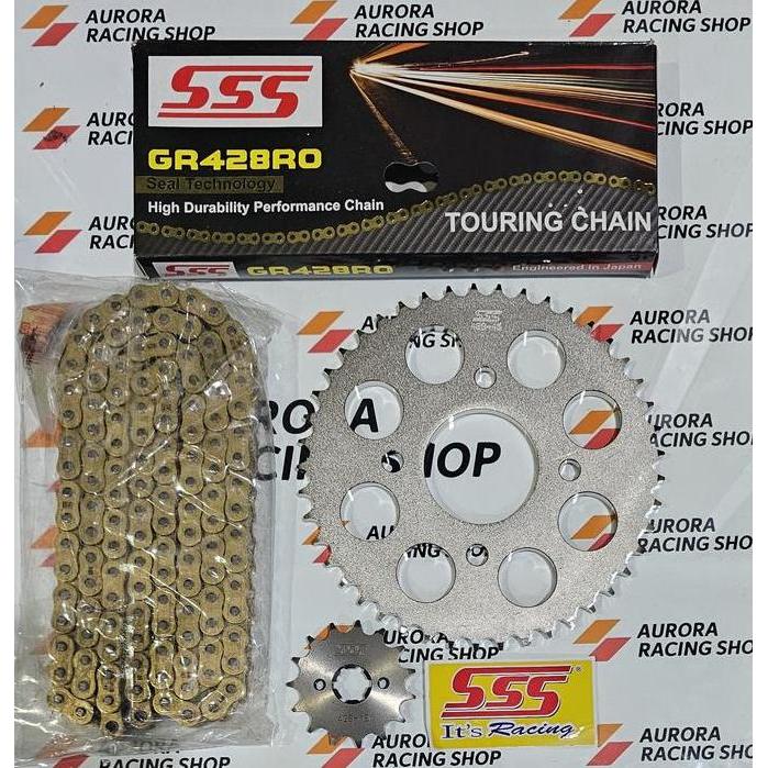 GEAR SET SSS CBR 150 R CB 150 R SONIC 150 R & RANTAI SSS 428 RO ORING
