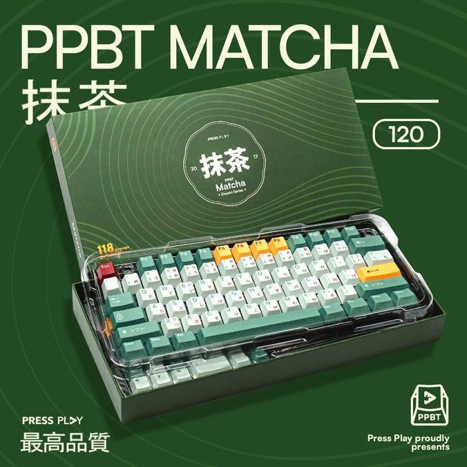 '' PPBT MATCHA PBT DYE SUB KEYCAPS BY PRESS PLAY //