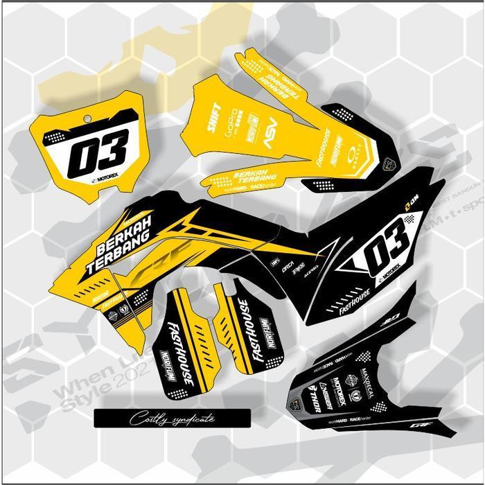 Decal/Stiker  Crf150L /Dtracker-Klx Bf-Klx Gordon-Wr155 Dll Full Body(Bisa Ganti Warna+Nama+No) Orig