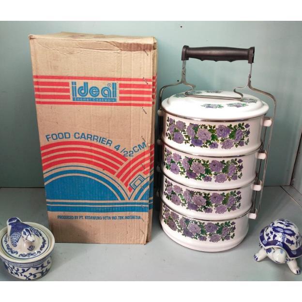 BIG PROMO RANTANG SUSUN WARNA PUTIH - FOOD CARRIER / IDEAL / ENAMEL