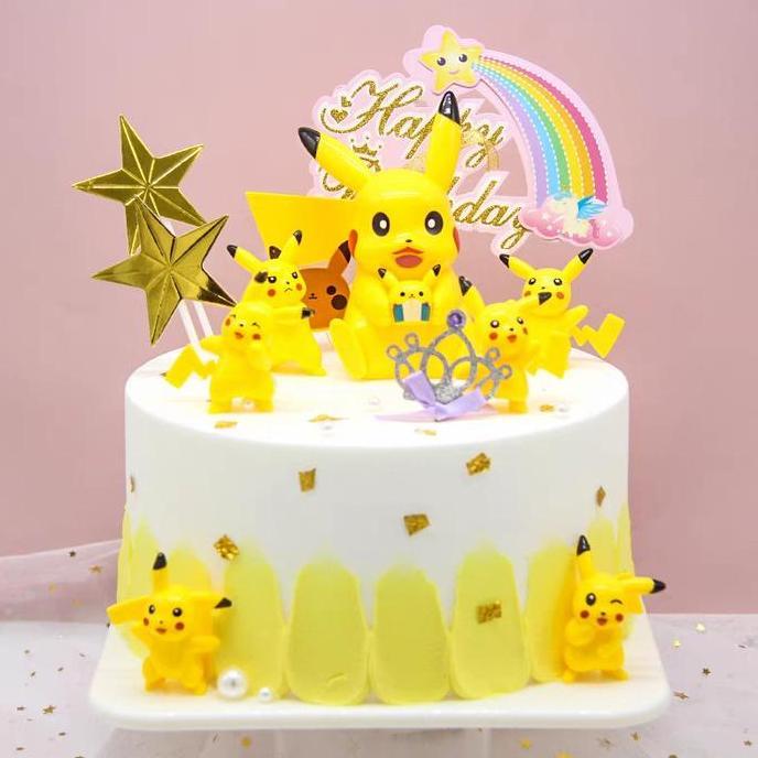 Pilihan- Figure Pokemon Pikachu Isi 6 Topper Cake Pokemon/Figure Action Pokemon