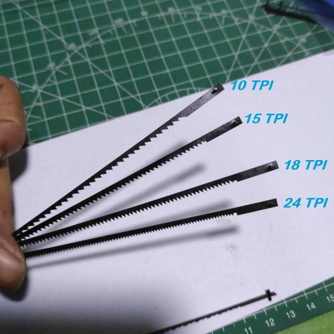 Oassi- Mata Gergaji Scroll Saw Ada Pin1Set  Panjang : 132Mm 10, 15, 18, 20, 24 Tpi