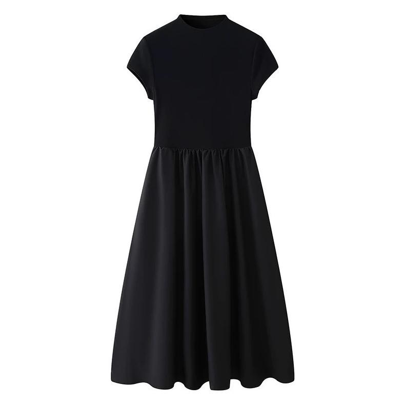promo gaun hitam bergaya prancis/dress hitam korean style long jumbo 80kg/panjang gaun tinggi gaun s