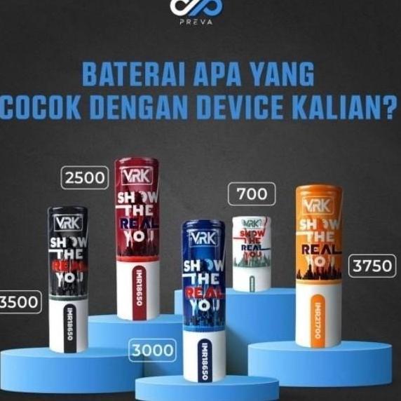Baterai Vrk Merah Biru Hitam Pvr 18650 Original