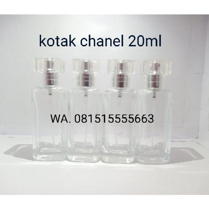 Botol Kotak Chanel 20Ml Kaca 1 Lusin