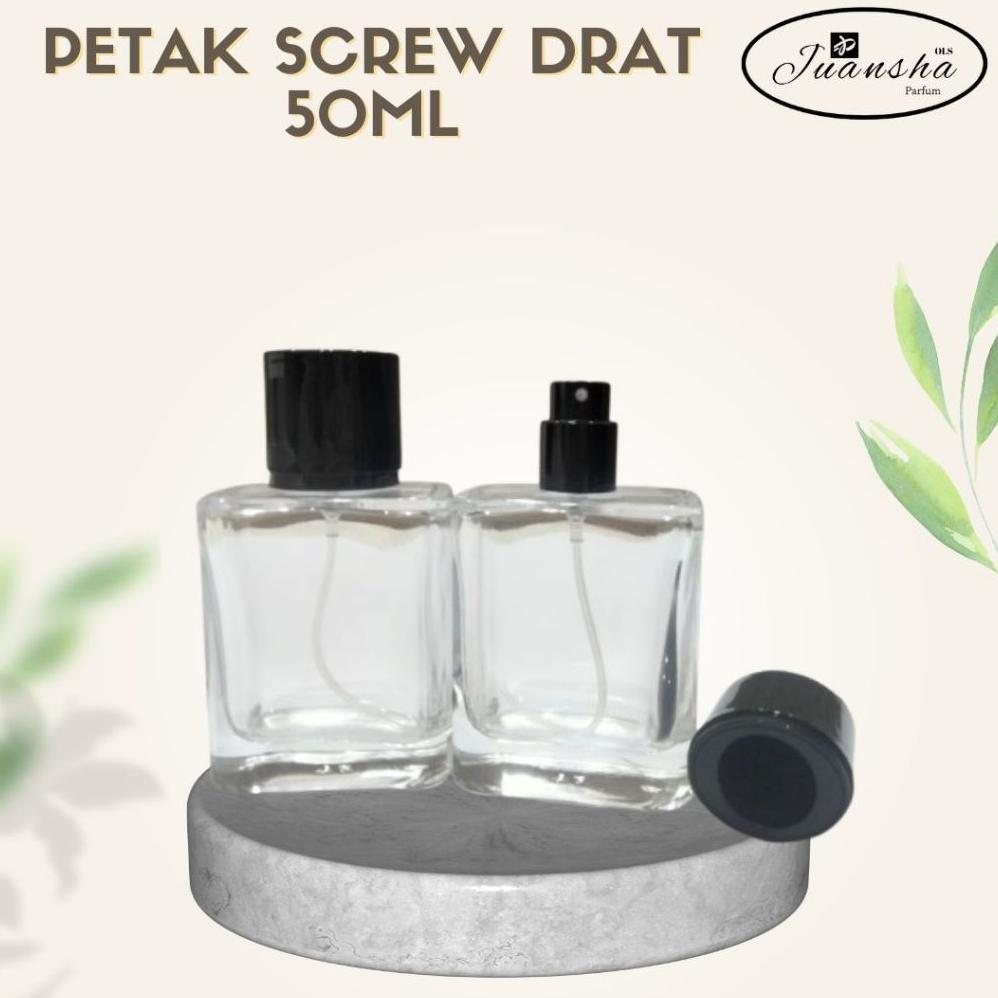 Botol Parfum Petak Screw Black Drat 50Ml | Harga Perlusin