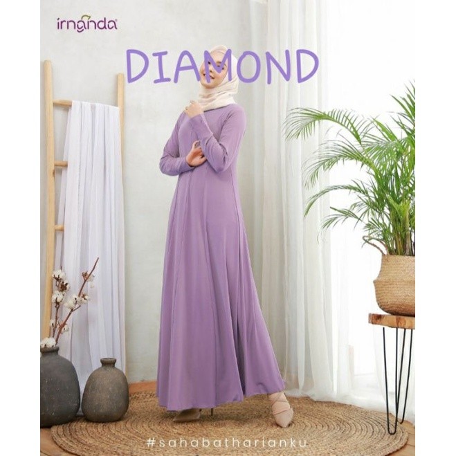 Original Irnanda Gamis Diamond - Gamis Jersey Diamond/Tebal - Gamis Polos Premium Original