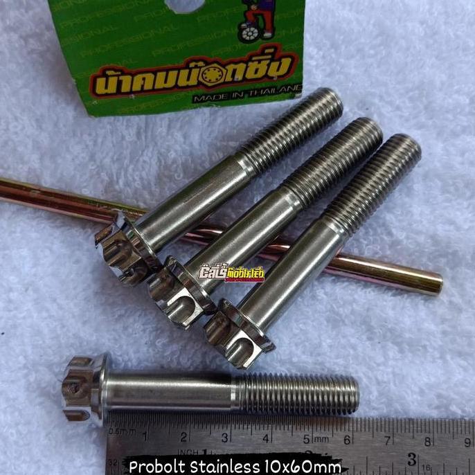 BAUT PROBOLT STAINLESS NEW MODEL 10X60MM DRAT 14 PANJANG 6CM BMP27