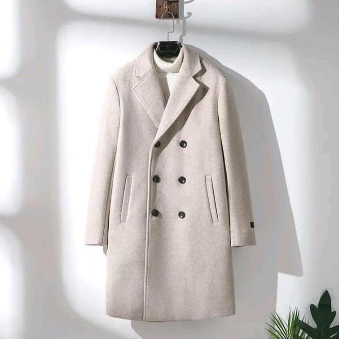 YUK CHECKOUT  Jas Formal pria Trend jaket kerah overcoat jaket pria keren kain tebal blazer panjang 