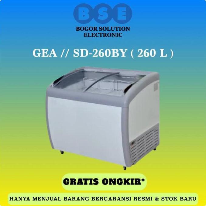 Freezer Sliding Curve Glass GEA 260 Liter SD-260-BY GEA SD260BY 260L