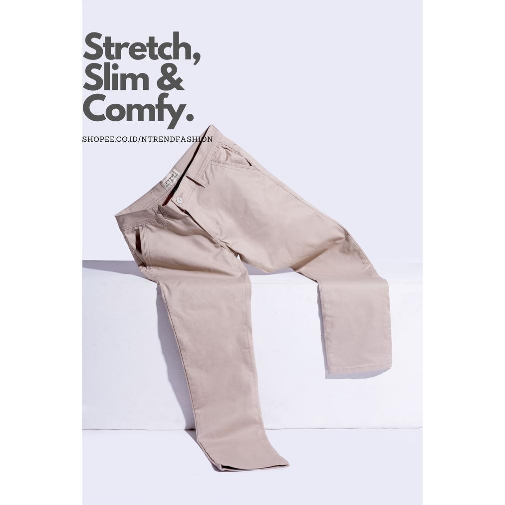 BEST DEALS Celana NTF Chinos Slim Fit Panjang (Hitam, Abu Terang, Abu Gelap, Cream, Mocca) Size 27-3