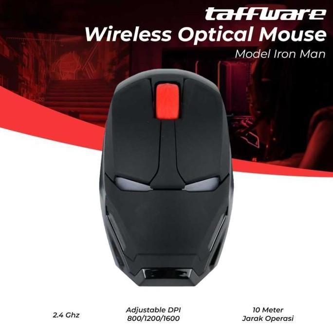 MOUSE WIRELESS OPTICAL IRON MAN 2.4 GHZ LAPTOP TANPA KABELUNIVERSAL FORSALE