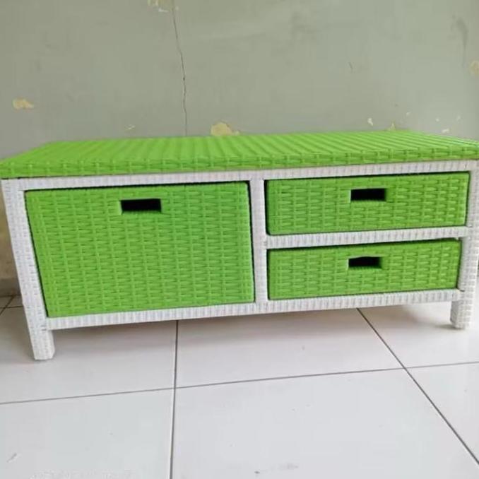 Baru- Ready Lemari Laci Rak Rotan 3 Laci Minimalis Serbaguna