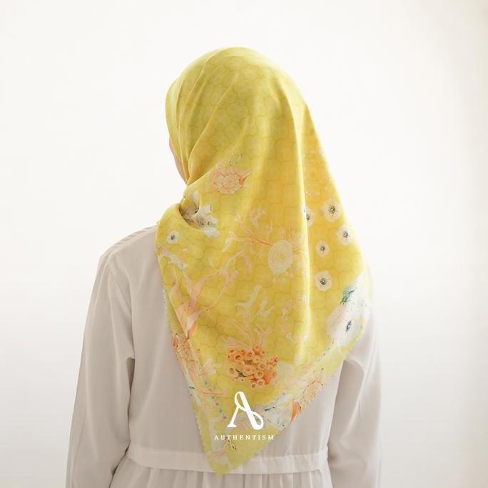Veil- Authentism - Oceana Series Exclusive Pattern Printed Scarf Kerudung Segi Empat Voal Sheen Squa