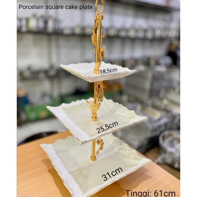 abrielmart- Porcelain cake stand/tempat kue susun/rak cupcakes Diskon