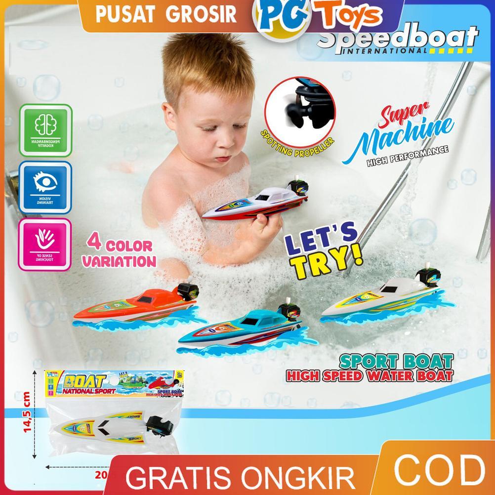 Mainan Air Speed Boat Water Sport Anak Perahu Kapal Baling baling Tenaga Putar Tidak Perlu Baterai