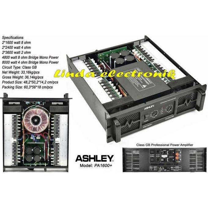 TERMURAH - New Power Amplifier ASHLEY PA1600 + PA 1600 + Original CLASS GB