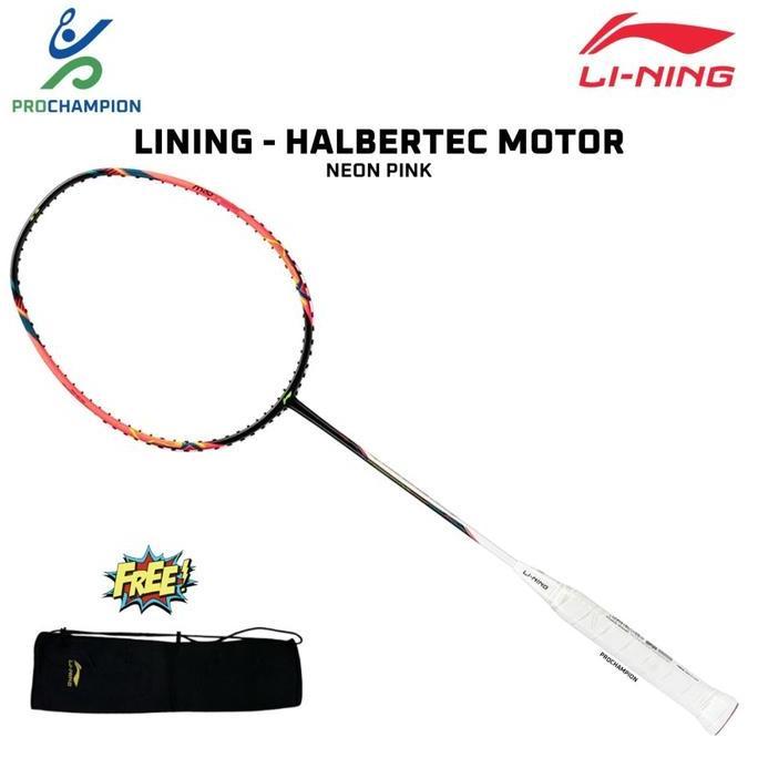 New  Raket Badminton Lining Halbertec Motor Neon Pink
