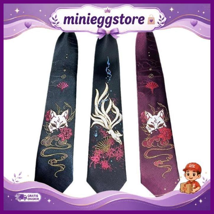 Dafx Dasi Fox Rubah 9 Ekor Nine Tail Japan Lolita Gothic Tie Aksesoris Cosplay Halloween Seragam Jk 