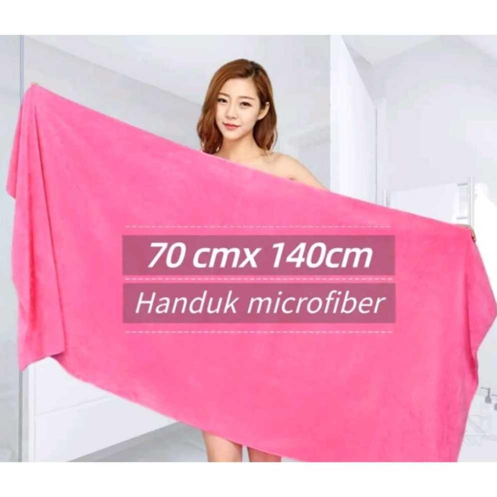 TERLARIS Handuk mandi MICROFIBER POLOS  / Handuk Dewasa JUMBO POLOS