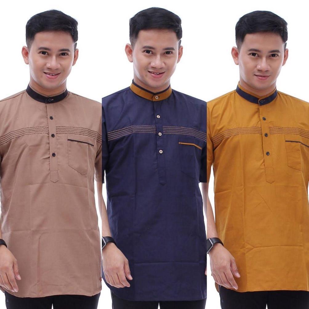 GARANSI Kimko Kemeja Koko Pria Dewasa Baju Koko Kombinasi Batik Prada Koko Kekinian Baju Fashion Har