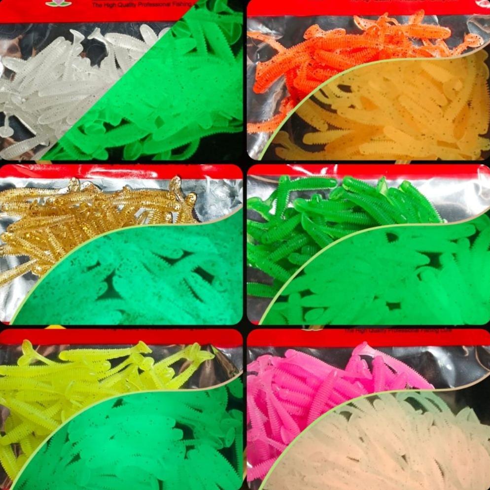 SOFTLURE UL 5 cm LAZARUS PADDLE TAIL isi 50pcs TERMURAH BONUS HOOK