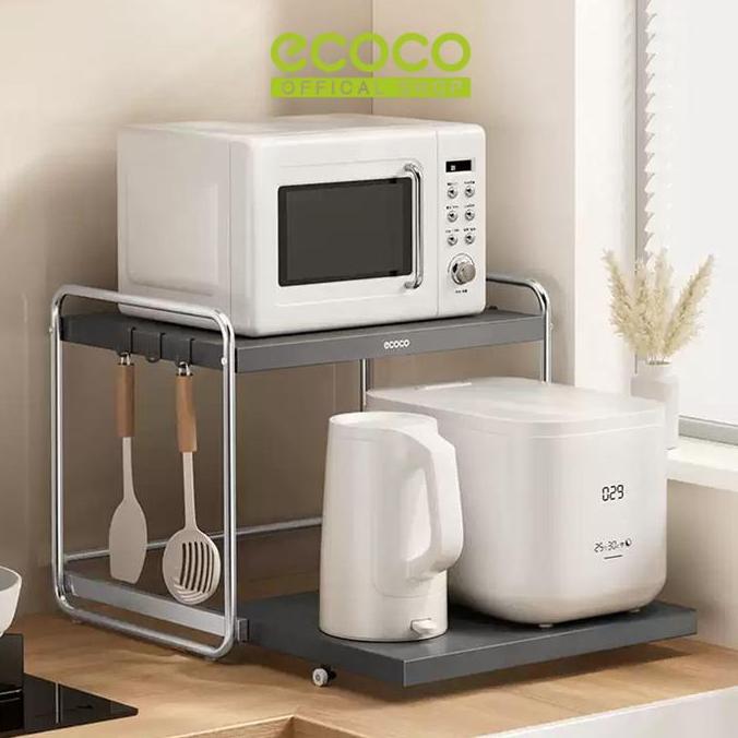 SUPER HEMAT - ECOCO Microwave Oven Rack Aluminium (Basic/Standard) - Rak Microwave Aluminium / Rak O