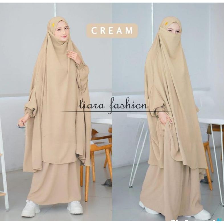 HEMAT FRENCH KHIMAR SET GAMIS CRINKLE FLOWY ADEM