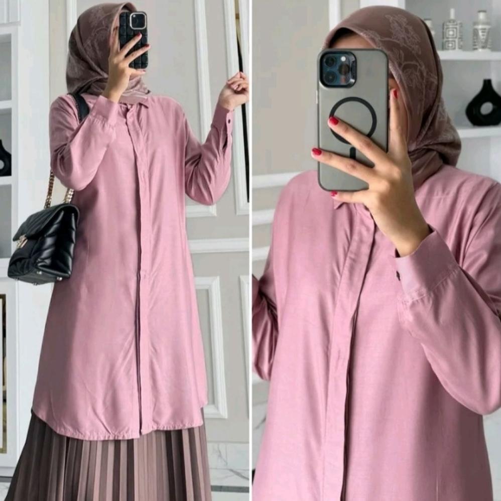 HOT Tunik Rayon Twill Polos Wanita Tunik Polos Rayon Twill Premium - Baju Atasan Wanita Muslim