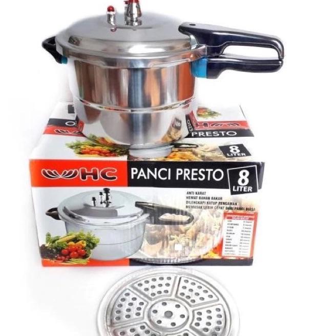 Presto Hc 8 Liter Aluminium With Steamer / Panci Presto Hc