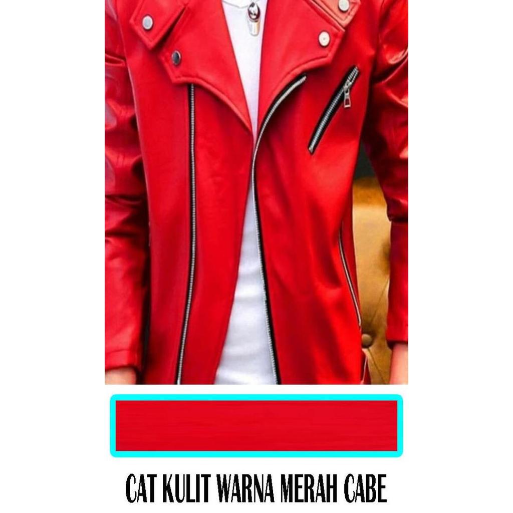 DF73 - CAT KULIT WARNA MERAH CABE untuk jaket,sepatu,tas,dompet...DLL (200ml)