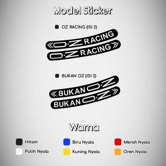 Stiker Velg OZ Racing / Sticker Velg Bukan OZ / Stiker Velg Lis OZ Racing / Sticker Velg Rim OZ Raci