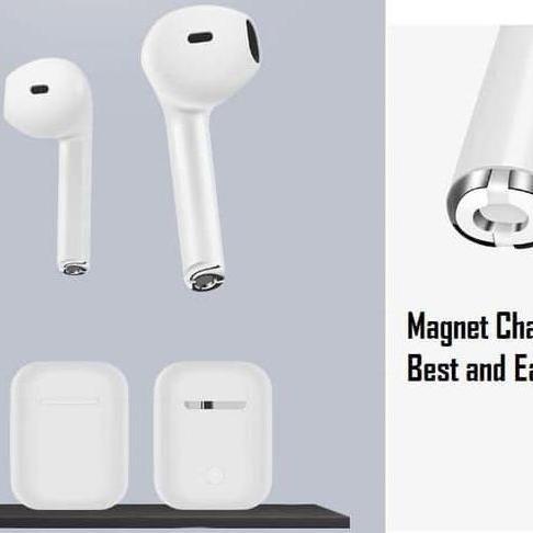 Geluid- Headset Bluetooth Pinzy I9S Twins With Magnetic Charging Case - Putih