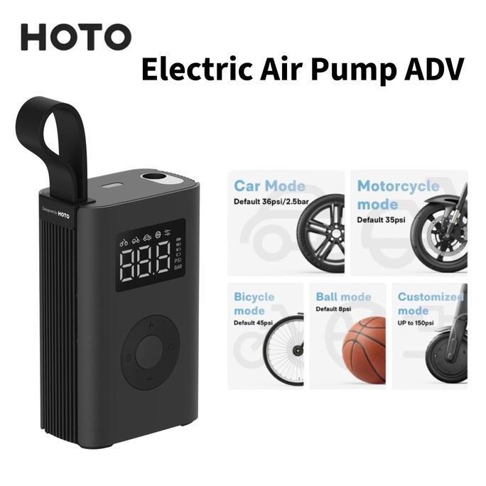 New- Hoto Electric Air Pump Adv Portable Air Compressor Tire Inflator Rechargeable Car Bike Bicycle 