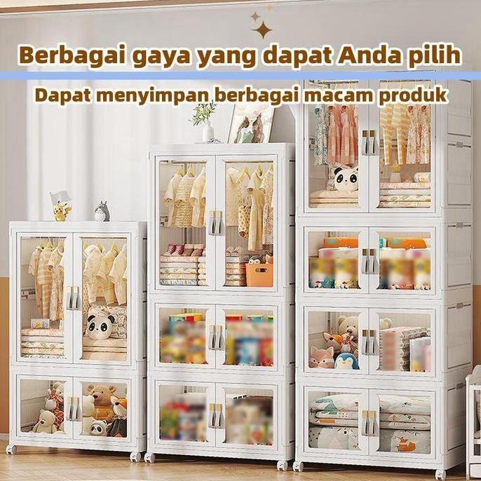 Lemari lipat Pakaian Multifungsi Lemari penyimpanan kebutuhan sehari-hari Lemari makanan ringan Lema