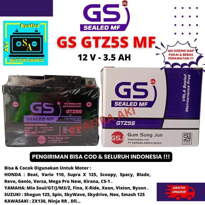 AKI HONDA BEAT-VARIO 110-SUPRA X125 GTZ5S MF AKI KERING ASLI