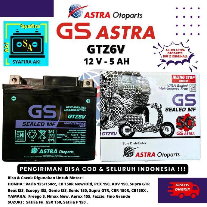 AKI MOTOR SUZUKI GSX R 150 GTZ6V GS ASTRA ACCU KERING TERBARU