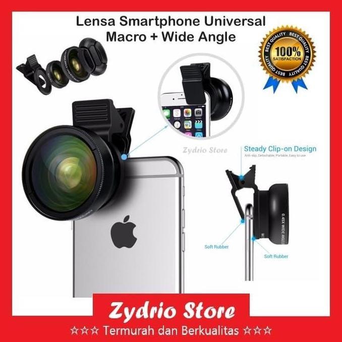 Lensa HP Super Wide Angle + Macro Universal Lensa HP Macro Wide