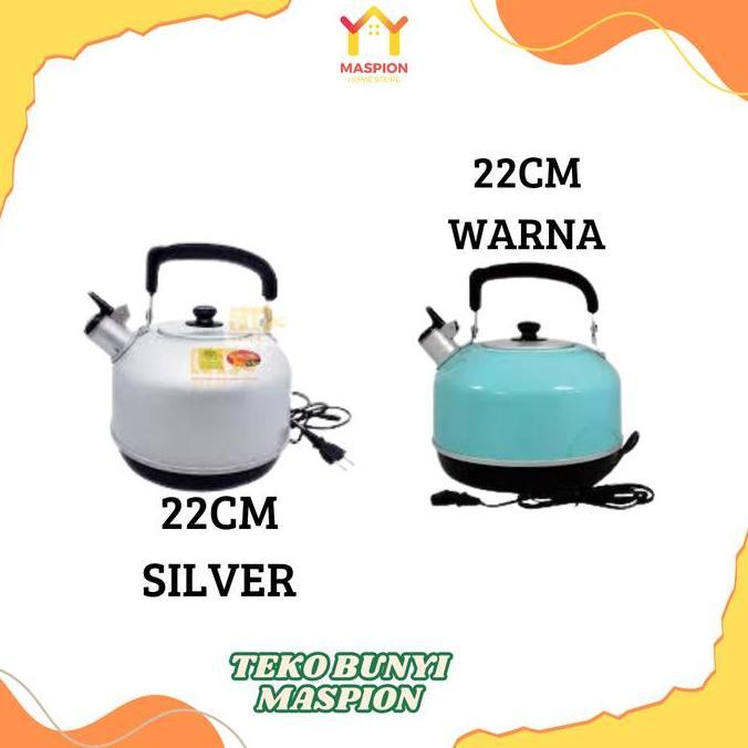 Maspion Teko Ceret Bunyi Listrik Stainles Steel Kettle Electric- MHS Air