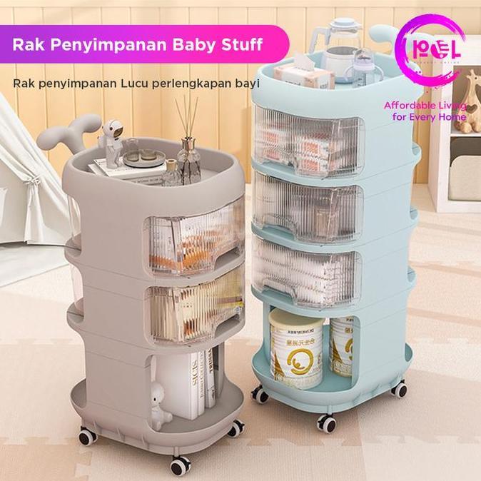HARGA SAHABAT - [POL] Rak Troli Paus 4 Susun Roda | Rak Penyimpanan Serbaguna | Troli Penyimpanan